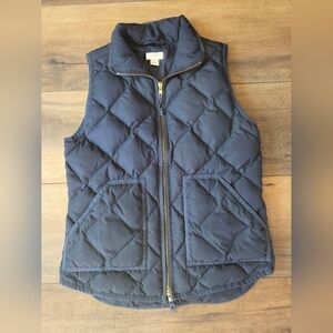 J. Crew Navy Quilted Puffer Vest, Insulated Down